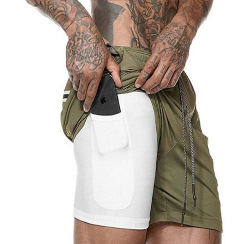 Shorts Para Treino 2 em 1 Esporte Air Effect 673 Direct Ofertas Verde Exército M 